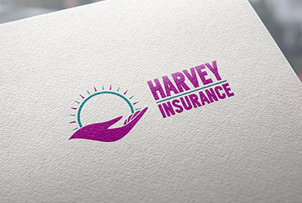 Harvey Insurance logo printed on a paper